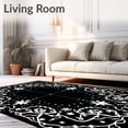 thumbnail image 2 of ODIKA 8'x10' Machine Washable Non-Slip Area Rug, Enchanted Cluster Interlocking Lattice Celestial Winter Design High Traffic Rug with Pad, Black, 654715, 2 of 8