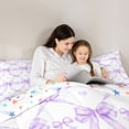 thumbnail image 4 of Erosebridal Bowknot Twin Comforter Set,Ribbon Purple Bow,Reversible,2-Piece, 4 of 7