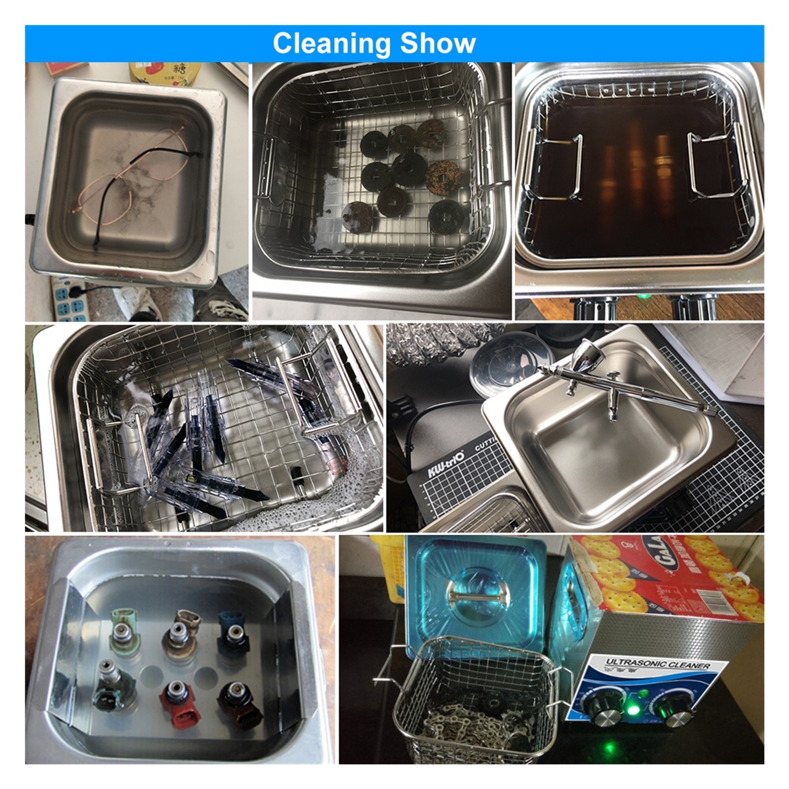 120W 2L Portable Ultrasonic Cleaner 40khz Heating Knob Stainless Steel Bath With Cleaning Basket Hardware Parts Spark Wash ,Strong Cleaning