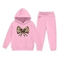 thumbnail image 4 of Eltusu Girls Outfit Sets, Long Sleeve Relaxed Fit 2 Pieces Printed Hoodies and Sweatpants Sets Pink Size 2-14 T, 4 of 5