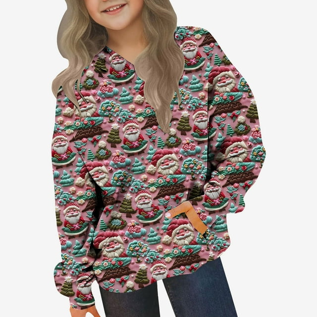 Sudadera con capucha para niñas y niños, sudadera de manga larga con cuello redondo y estampado de moda, jersey con bolsillo, sudadera de poliéster para niñas