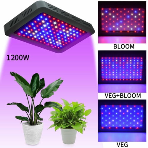 1200W LED Grow Light Sunlike Full Spectrum Veg Bloom for Hydroponics Plant Lamp 