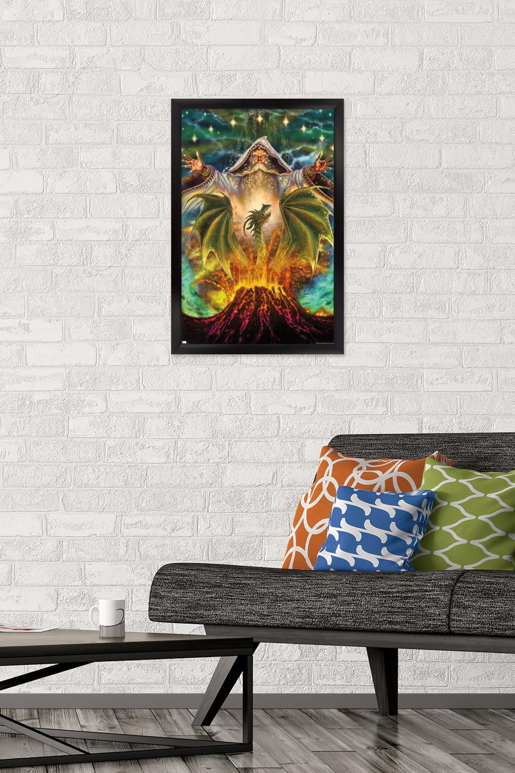Myles Pinkney - Dragon Mountain Wall Poster, 14.725" x 22.375", Framed