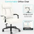 thumbnail image 6 of HomeZeer Executive Reclining Office Chair 400lbs, Leather Home Office Desk Chairs for Adults, Ergonomic High Back Computer Chair, Swivel Big and Tall Office Chair with Wheels, White, 6 of 9