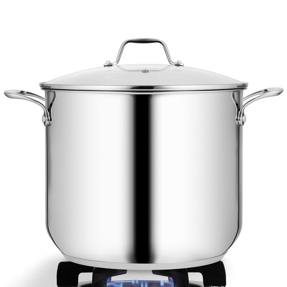 NutriChef 19-Quart Stainless Steel 18/8 Food Grade Stainless-Steel Induction Large Stock Pot