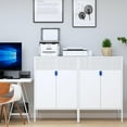 thumbnail image 3 of White Metal Cabinet,Metal Locker Storage Cabinet with Doors and Shelves,Metal Storage Cabinet,Metal Sideboard,Coffee Bar Liquor Cabinet for Kitchen,Living Room,Entryway,Home Office, 3 of 12