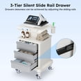 thumbnail image 6 of Rocita Mobile Trolley Cart, Portable Rolling Cart Medical Cart Trolley Beauty Storage Platform Carts with 110lbs Load, 3 Drawers and Curved Handle, 6 of 9