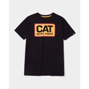 CAT Caterpillar Men's Diesel Power Short Sleeve Classic Fit Short Sleeve T-Shirt, Black Orange, X-Large