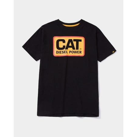 CAT Caterpillar Men's Diesel Power Short Sleeve Classic Fit Short Sleeve T-Shirt, Black Orange, X-Large