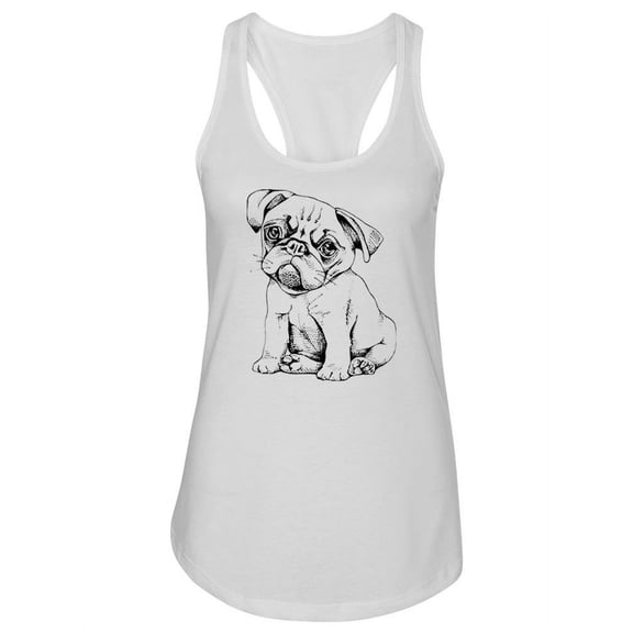 Pug Puppy Sitting Tank Women -Image by Shutterstock, Female XX-Large