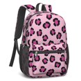 thumbnail image 2 of Purple and Pink Leopard Print 17" School Backpacks for Teens,Waterproof Oxford Fabric,S-Shape Padded Straps for School,Travel,Hiking,Camping, 2 of 6