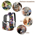 thumbnail image 5 of ZIATUBLES Heavy Duty Clear Backpack, Abstract Cat Floral Print Fabric & PVC Transparent Bag with Reinforced Strap, Large Capacity See Through Backpack for School Work Security Travel, 5 of 7