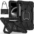 thumbnail image 1 of Funda Resistente a Golpes para Samsung Galaxy Tab S10 FE, Galaxy Tab S9 FE, Galaxy Tab S9, Funda Protectora de Silicona + Capa de PC Anti Caída con Asa Cuadrada Giratoria de 360° y Correa para el Hom, 1 of 8