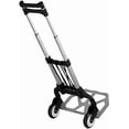 thumbnail image 2 of Folding Hand Truck and Personal Dolly, Foldable Aluminum Trolley Cart, 165 Lb Capacity Heavy Duty Dolly with Wheels of Rubber for Moving, Comfortable Telescoping Handle for Indoor Outdoor, 2 of 6