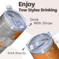 thumbnail image 4 of 20oz Insulated Textured Tumbler with Geometric Handle, Stainless Steel Double Wall Coffee Travel Mug, Leak Proof Design, 4 of 5
