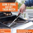 thumbnail image 3 of BININBOX Grill Cleaning Brush - Stainless Steel BBQ Cleaner Brush & Scraper, Sturdy Woven Wire Bristles & Nonslip Handle, Weber Gas/Charcoal Grill Cleaning Tool, Black$$, 3 of 7