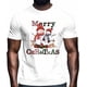 thumbnail image 2 of Camisetas gráficas informales de manga corta con diseño navideño de muñeco de nieve y ciervo para hombre, 2 of 8