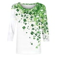 thumbnail image 5 of St Patricks Day Shirts Women Tie Dye 3/4 Sleeve Irish Shamrock Casual Tees Clover Graphic Paddys Tops, 5 of 6