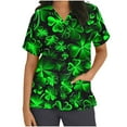 thumbnail image 3 of BiZtdJrK St. Patrick's Day Women Scrubs Tops Workwear Loose Nursing Uniform Scrubs Shirts Fashion Irish Holiday Tops with Pockets Army Green S Prime Day Sales Today 2025 Clearance, 3 of 6