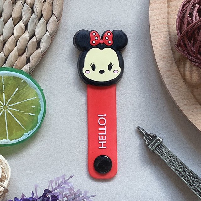 Organizador de cables Cute Cartoon Botón a presión Auriculares Bobinadora Soporte de línea