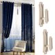 thumbnail image 2 of 2x cortina de ventana Tieback Holdback Tie Back Percha para ropa Soporte para cortinas Decoración Plata Zulema  Hojas de espalda de corbatas de cortina, 2 of 8
