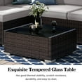 thumbnail image 5 of 7 Piece Patio Furniture Sets, Outdoor Sectional Patio Conversation Set Wicker Rattan Sofa Chair Set with Cushion and Glass Table, 5 of 6
