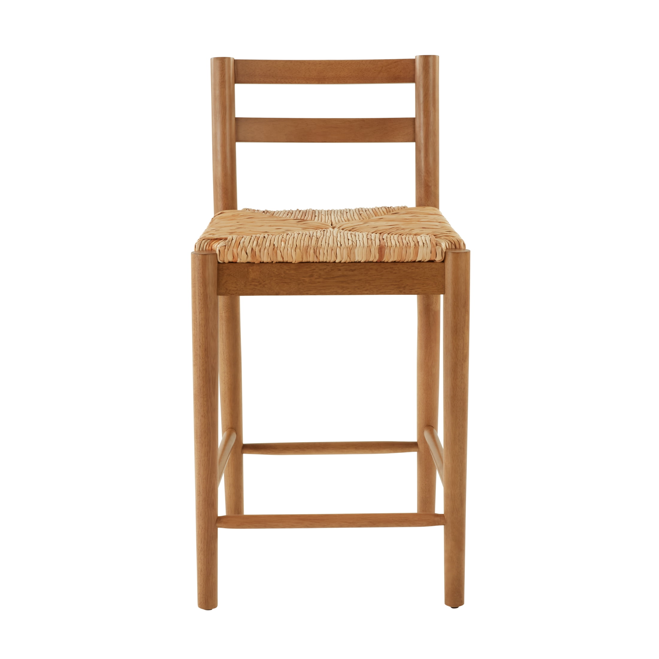 My Texas House Laurel Counter-height Dining Stools with Woven Seagrass Seat, Warm Brown, 2 Pack