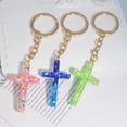 thumbnail image 2 of Charms Exquisitos Llaveros De Resina De Cruz De Lentejuelas De Moda Con Colgante Accesorios De Joyería, 2 of 4