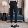 thumbnail image 4 of Pantalones de traje recto para hombre, pantalones para hombre de talla grande, marrón, ropa de verano de primavera 2024, reseñas elegantes de Corea, muchos pantalones casuales delgados, 4 of 5