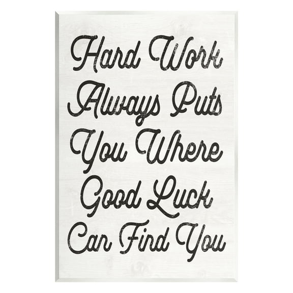 Stupell Industries Hard Work Good Luck Motivational Inspirational Painting Unframed Art Print Wall Art