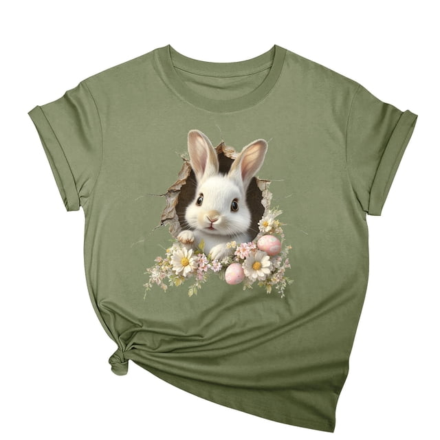 Tops de Cuello Alto para las Mujeres Amante Impreso Camiseta Cuello Redondo Manga Corta, Poliéster Spandex
