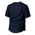 thumbnail image 4 of Antinious Men Solid Round Neck Arm Zip Short Sleeve Loose Daily Casual Tops, 4 of 5
