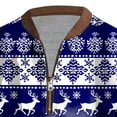 thumbnail image 5 of Men's Big & Tall Christmas Sweatshirt Half-Zip 3D Cartoon Graphic Sweatshirt Merry Christmas Pullover Xmas Holiday Party Tops, 5 of 5