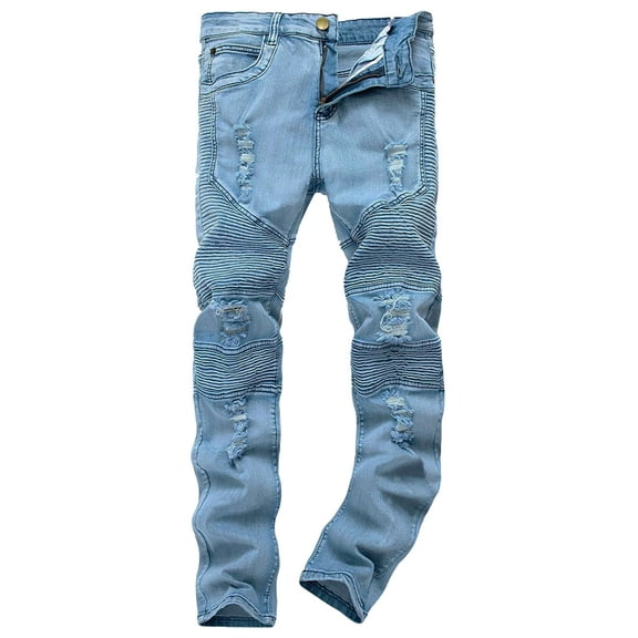 Notuswears Men's Ripped Slim Fit Stretch Denim Jeans – Distressed Skinny & Straight Leg Fashion Pants with Pockets 28X30