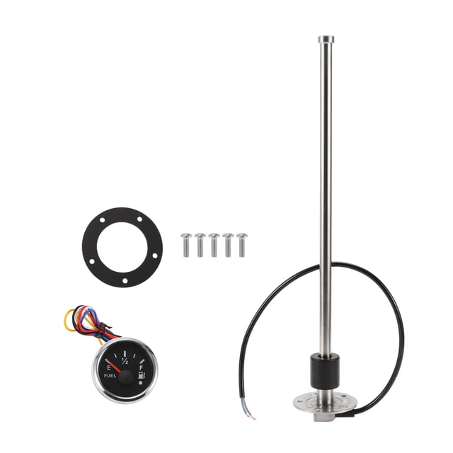 Kit de Unidad de Envío de Combustible y Medidor Unique Bargains Longitud 406mm Unidad de Envío de Combustible para Barcos Sensor de Combustible Marino Metal Tono Negro Plateado 240-33 Ohm