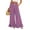 Purple, variant on Striped & Plaid Ruffle Hem Wide Leg Pants - High Waisted Palazzo Trousers with Pockets, Flowy Drawstring Casual Lounge Pants Black L