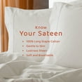 thumbnail image 3 of Loomsnest 4 Piece King Size Sheets Set, 400 TC Sateen Wrinkle Resistant, 100% Cotton Sheets, Light Gray, 3 of 9