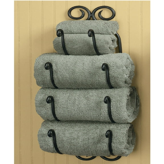 Park Designs 4 Tier Black Scroll Bath Towel Holder 27"H