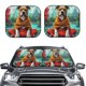 thumbnail image 2 of Balery Meditating French Bulldog Parasol para parabrisas de coche de 2 piezas | Parasol plegable para parabrisas delantero de coche para la mayoría de sedanes-Small, 2 of 6