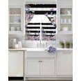 thumbnail image 3 of Pink Flowers Swag Curtains for Living Room/Bedroom Windows, Spring Floral Watercolor Botanical Farmhouse Striped Kitchen Curtains and Valances Set 36 Inch Length, Swags Valance Curtain Panels, 3 of 5