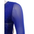 thumbnail image 4 of HULIJA Figure Skating Dress for Women Sheer Mesh Asymmetrical Skirt Leotard Lyrical Dance Dress Blue XXL, 4 of 7