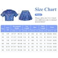 thumbnail image 6 of Happy Cherry Girls Metallic Short Sleeve Crop Top with Pleated Skirt Set Kids Shiny Dancewear Performance Sparkly Dance Outfits 2 Pieces7-8 Years Blue, 6 of 6