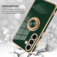thumbnail image 4 of for Samsung Galaxy S24 Plus Case with 360° Rotation Magnetic Ring Kickstand Holder,Shiny Plating Gold Edge Soft Slim Shockproof +Screen Protector Protective Cover for Women Girls(Green), 4 of 14