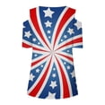 thumbnail image 5 of ZZwxWA Womens Short Sleeve Cold Shoulder V Neck Tops American Flag Printing Oversize Cut Out Blouse Tunic Loose Fit Casual T-Shirt White XX-Large, 5 of 5