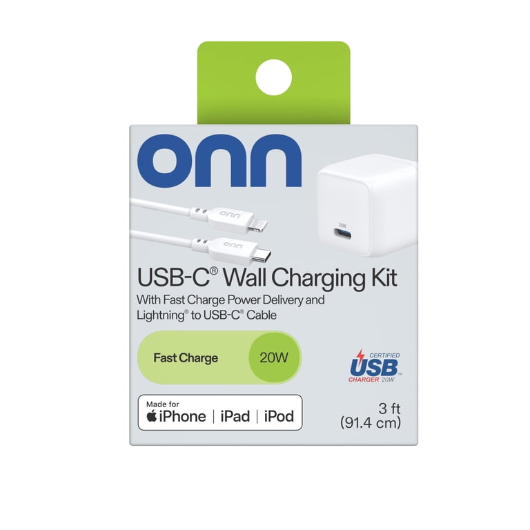 onn 20W USB-C Wall Charger with 3ft Lightning Cable photo 5