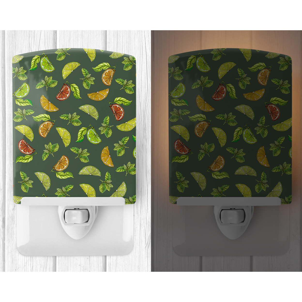 Caroline's Treasures BB5207CNL Lemons, Limes and Oranges Ceramic Night Light, 6x4x3", multicolor