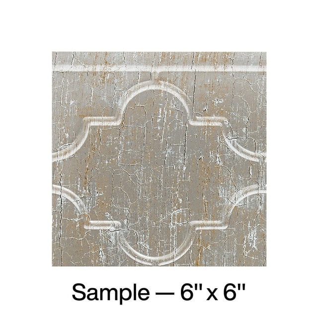 FASÄDE Monaco Decorative Vinyl Backsplash Panel in Vintage Metal (6X6 Inch Sample)