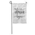 thumbnail image 1 of POGLIP The Adventure Begins Life Inspiration Lettering Motivational Graphic Sign Garden Flag Decorative Flag House Banner 12x18 inch, 1 of 2