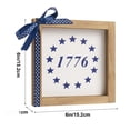 thumbnail image 3 of 250 Anniversary USA Decorations Wooden Patriotic Star Frame 6x6in Desktop Decor, America 250 Merchandise Independence Day Tabletop Display, 3 of 5