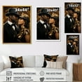 thumbnail image 4 of Designart "Dynamic Jazz African American Couple in Gold I" People Framed Wall Art - Global Gold Harlem Renaissance Hallway Framed Wall Art Decor, 4 of 6